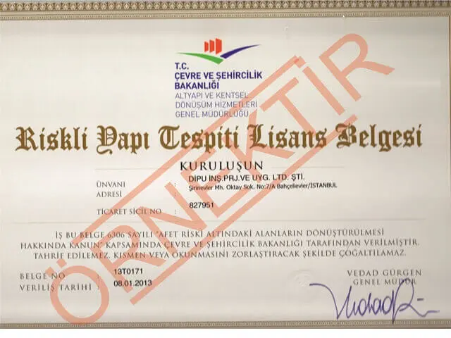 DİPU İnşaat Riskli Yapı Tespit Raporu