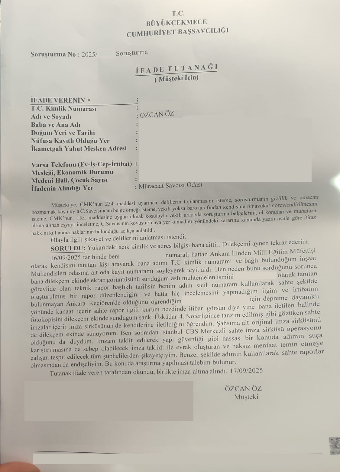 Sahte Rapor hazırlanması hakkında